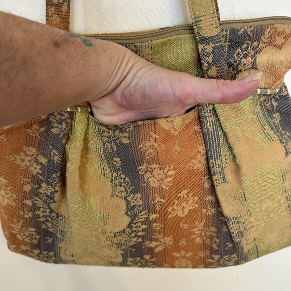 Maruca Womens Cloth Shoulder Bag Orange Multicolor Handmade USA Colorado - Picture 3 of 8